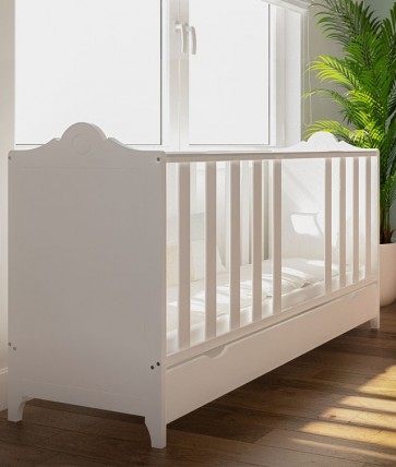 Hercegnő kiságy 60x120 cm ágyfiók nélkül rózsaszín-fehér