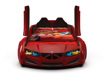 BMW Speedy-X Premium autóságy piros színben, felfelé nyíló ajtókkal