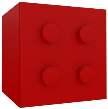 Zárt szekrény elem piros színben – Építőkocka