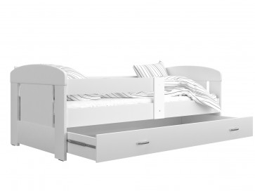 Egyszemélyes gyerekágy ágyneműtartóval – Filip 80x200 cm, fehér 