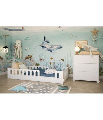 Fehér gyerekágy 200X90 cm - Montessori 