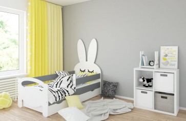 Leesésgátlós, ágyneműtartós gyerekágy 160x80 – MOST AJÁNDÉK MATRACCAL! – Nyuszi