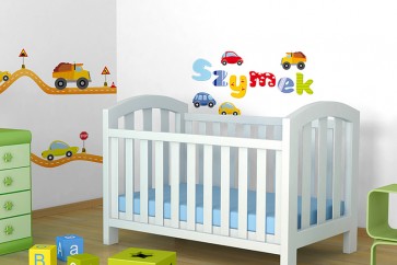 Betűk a gyermek nevével - minta 08 autók