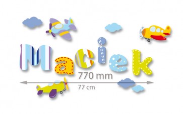 Betűk a gyermek nevével - minta Nr.04 repülők