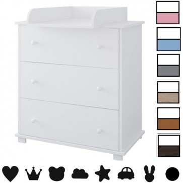 Hercegnő szekrény 2 ajtós 1 fiókos rózsaszín-fehér