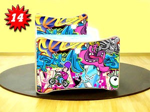 SMB gyerek- és ifjúsági ágy - Graffiti motívummal