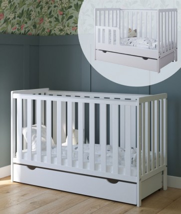 Hercegnő kiságy 60x120 cm ágyfiók nélkül rózsaszín-fehér