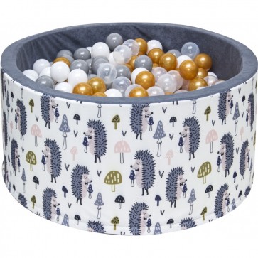 Gyerekkanapé kinyitható ajándék puffal- szürke színben -A40 