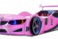 BMW GT-1 rózsaszín autós gyerekágy LED lámpákkal és világító kerekekkel – FULL felszereltséggel