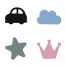 Választható fogantyúk (autó, felhő, csillag, korona)