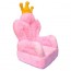 Plüss gyerekfotel, korona pink